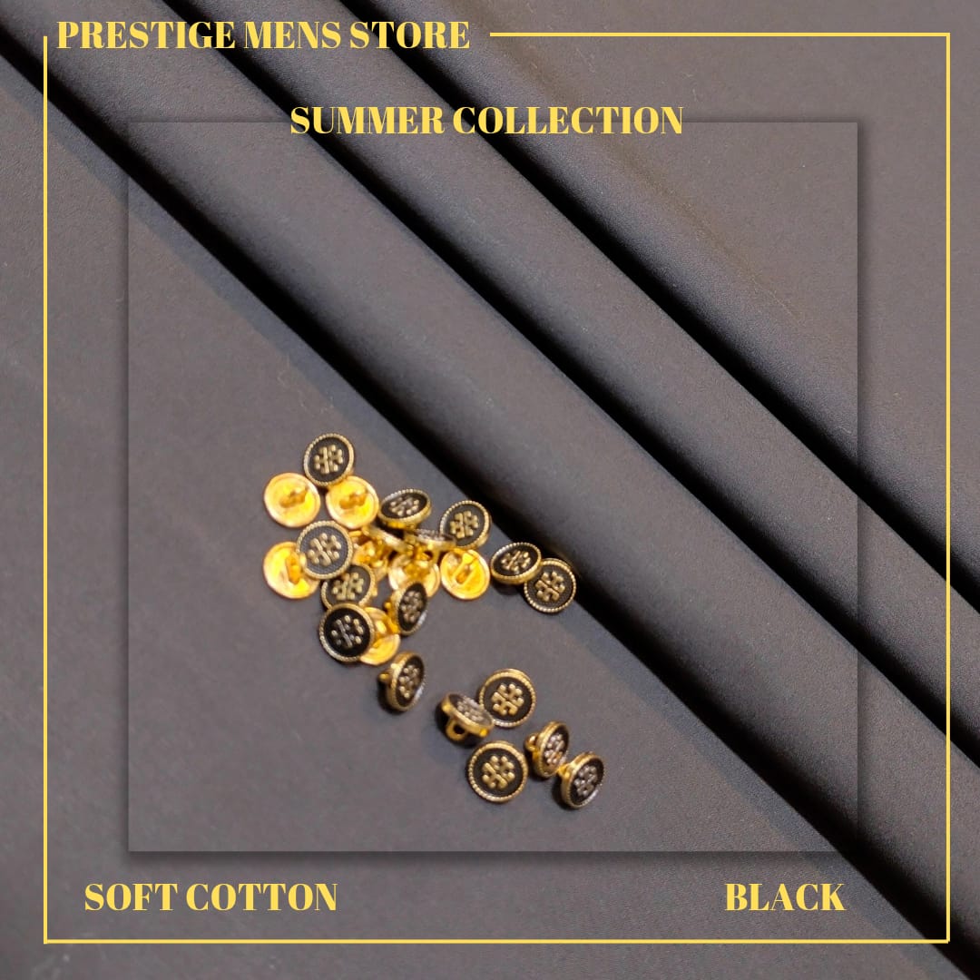 Classic Black ā Premium Soft Cotton (Unstitched)