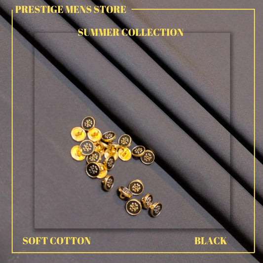 Classic Black – Premium Soft Cotton (Unstitched)