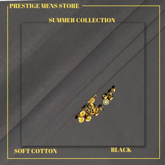 Black – Premium Soft Cotton (Unstitched)